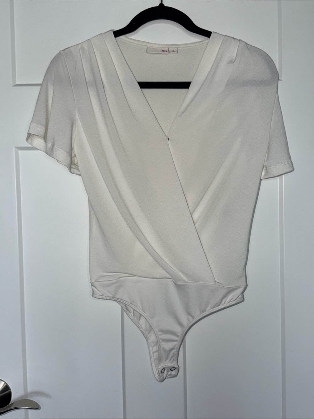 Ivory Surplice Short Sleeve Bodysuit